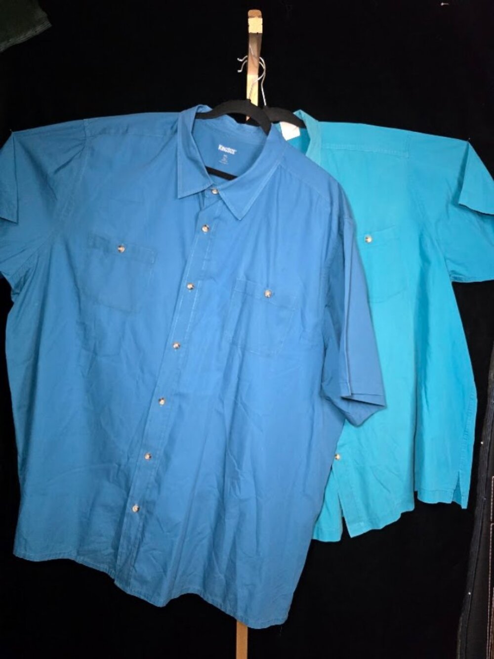 Lot of (2) KingSize Solid Wrinkle-Resistant Short Sleeve Button Downs 4XL